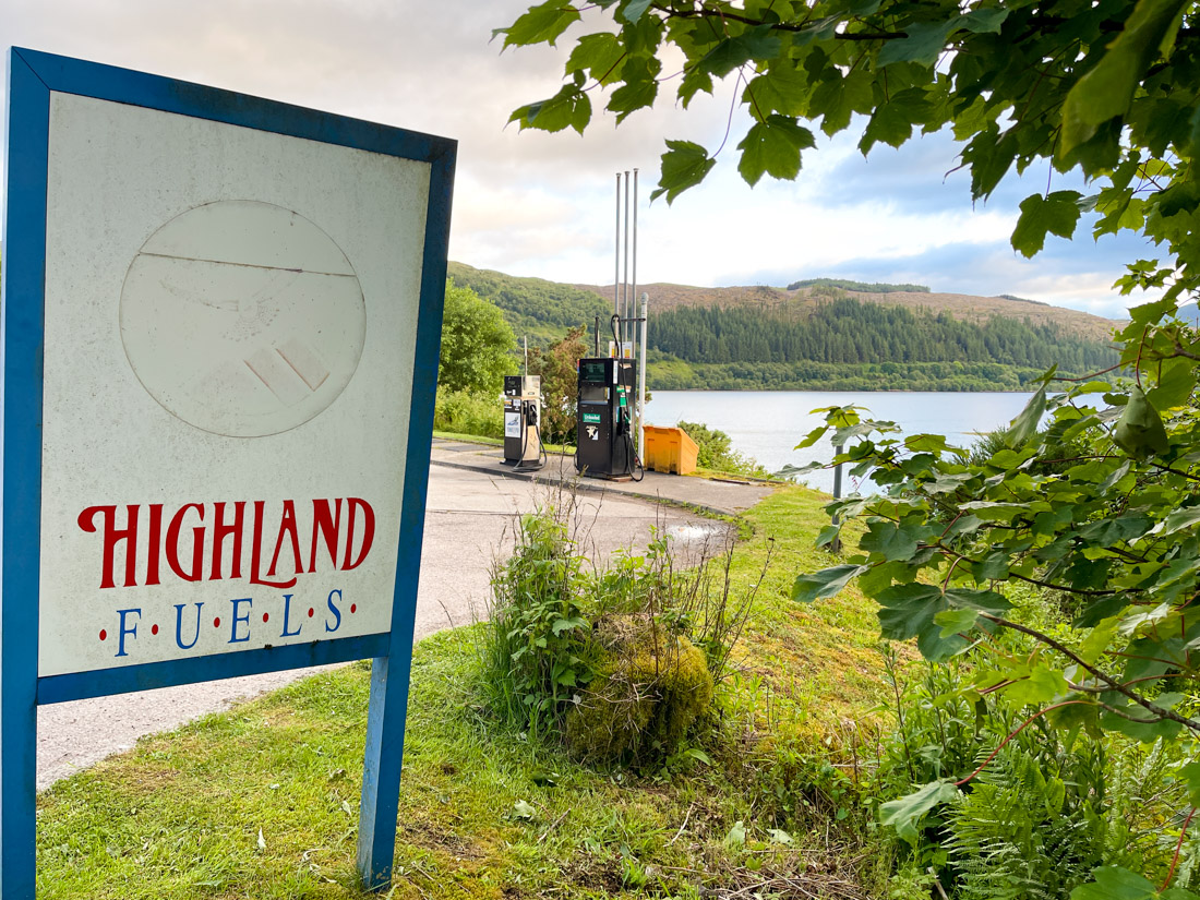 Highland Fuel Petrol Station in Strontian Ardnamurchan Scotland