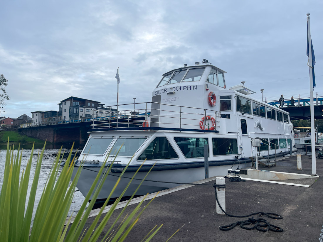 Silver Dolphin Boat Tour Loch Lomond docked at Balloch