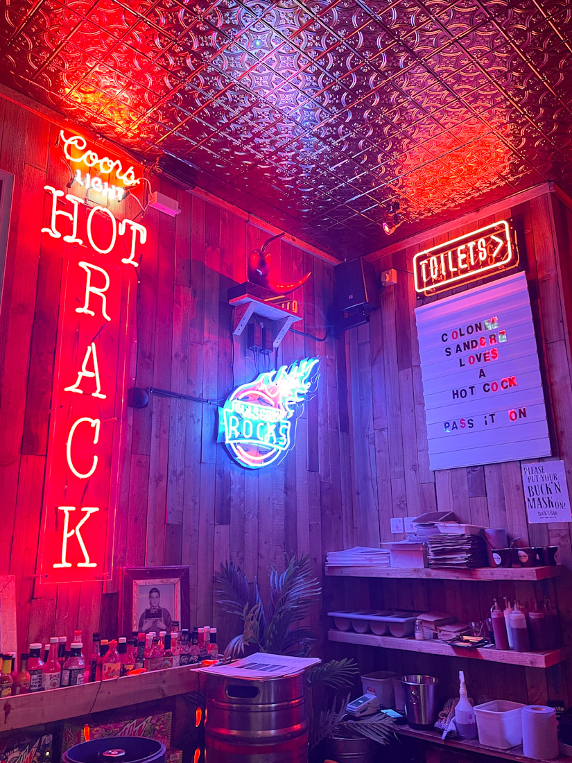 Light signs in Bucks Bar in Glasgow