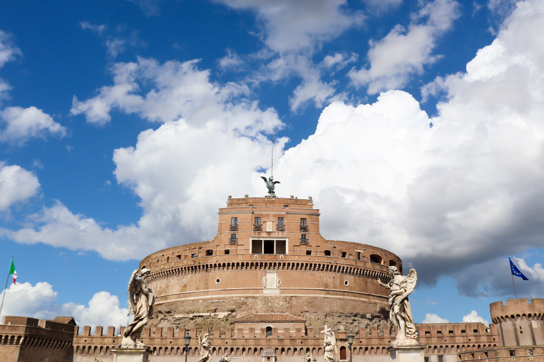 Castel Sant'Angelo building in Rome with blue skies