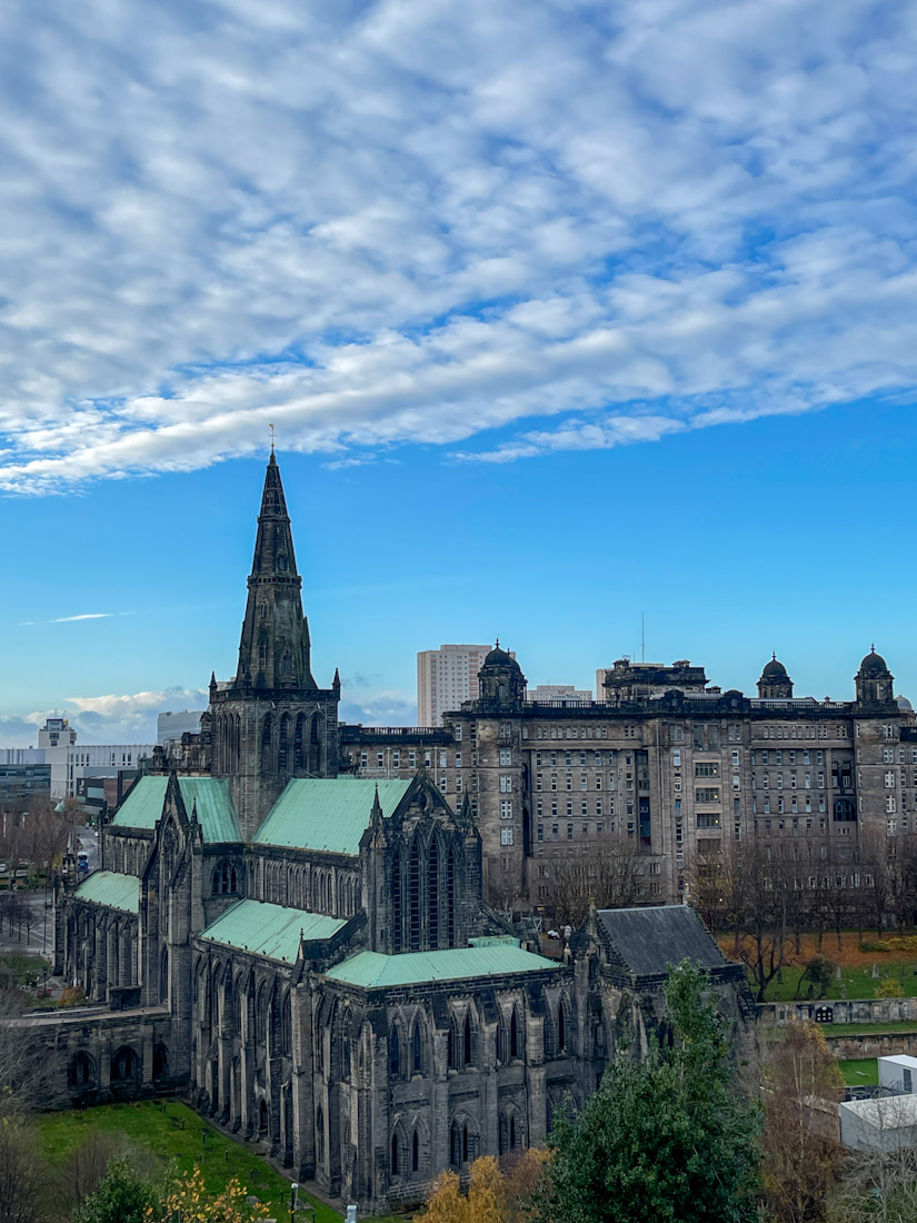 Glasgow Cathedral blue sky