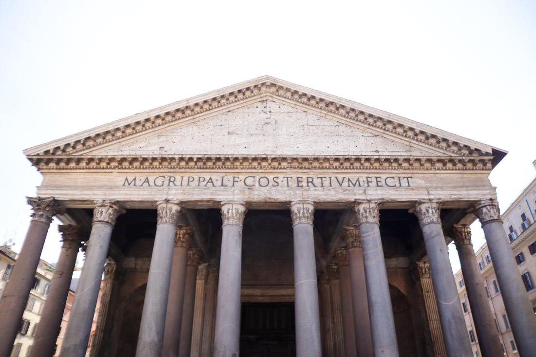 Pantheon in Rome - pillars with triangle roof