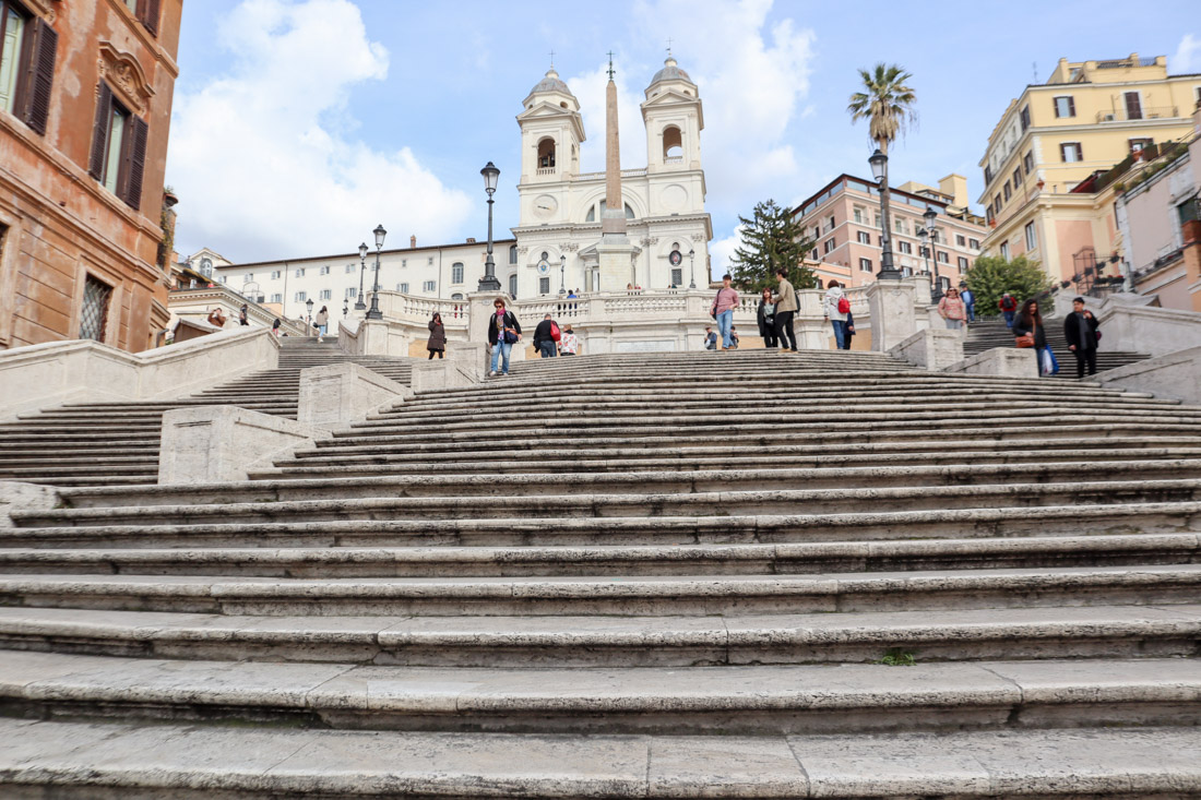 White Spanish Steps leading up to rinità dei Monti church