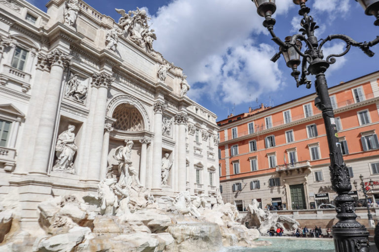 Trevi Fountain Rome Blue Sky