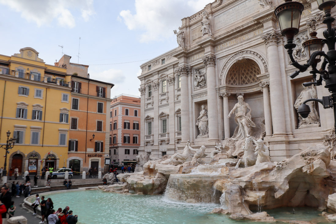 Trevi Fountain, Rome with crowds