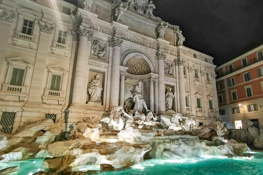 Trevi Fountain at Night Rome_