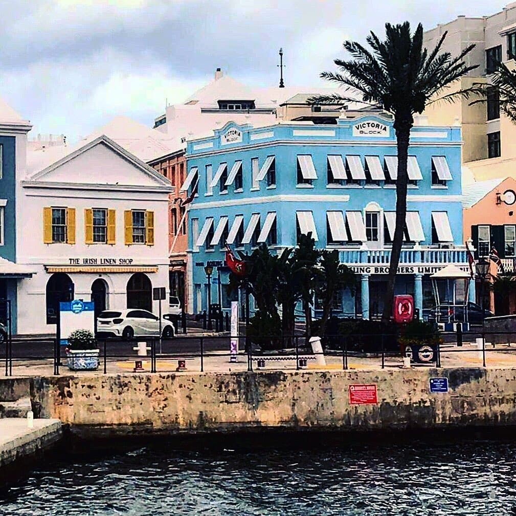 Colorful buildings of Front Street in Hamilton, Bermuda