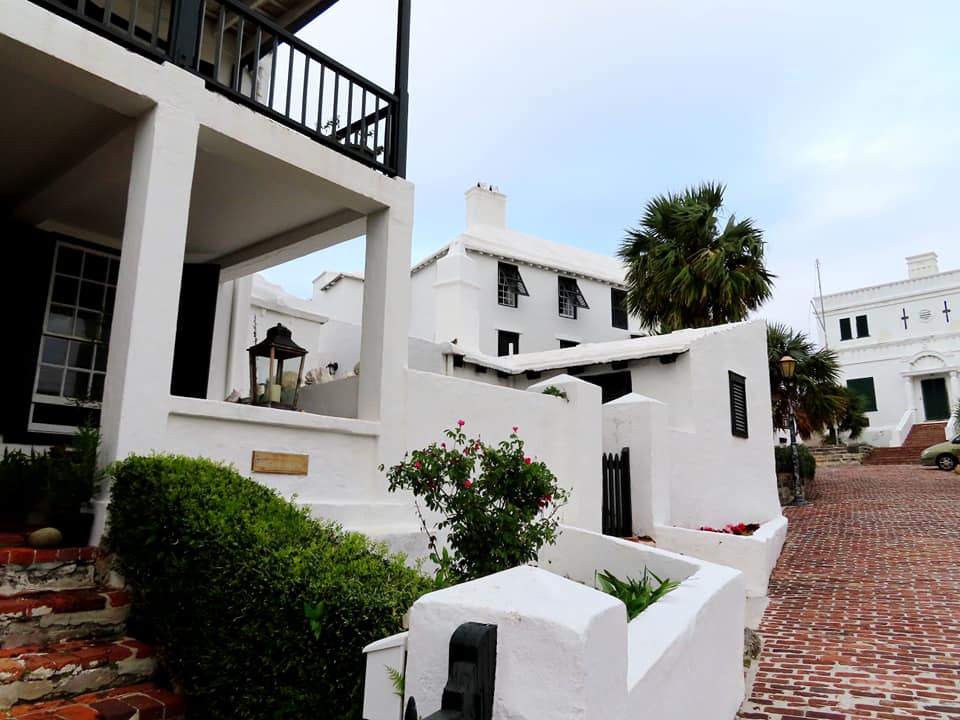 White building at St George in Bermuda