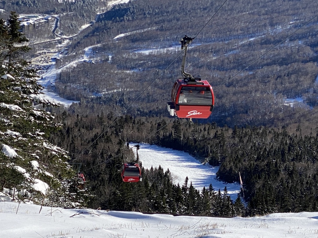Stowe mountain ski resort gondola, Vermont.