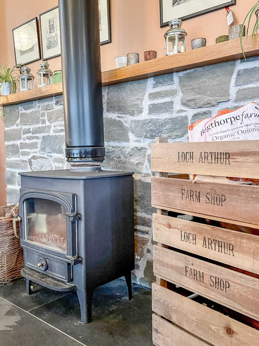 Loch Arthur Farm Shop wood fire Dumfries and Galloway