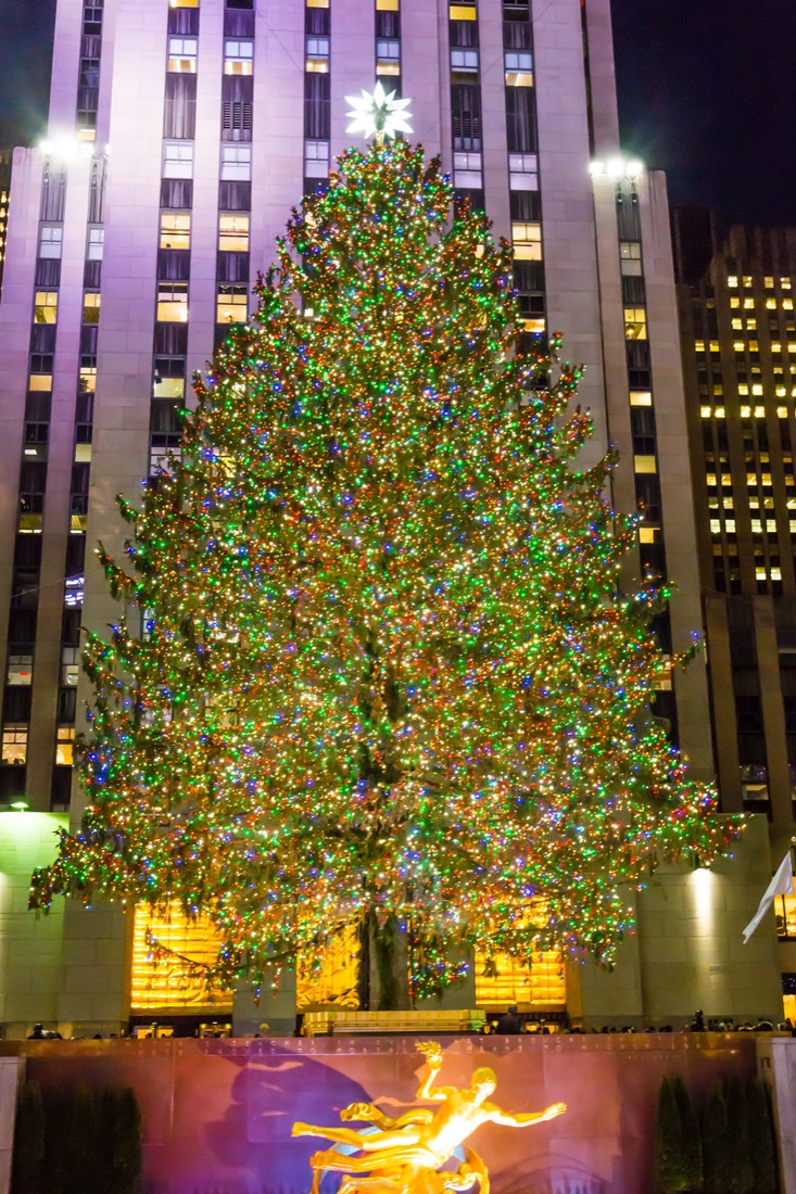 Huge Rockefeller Center Christmas Tree in NYC