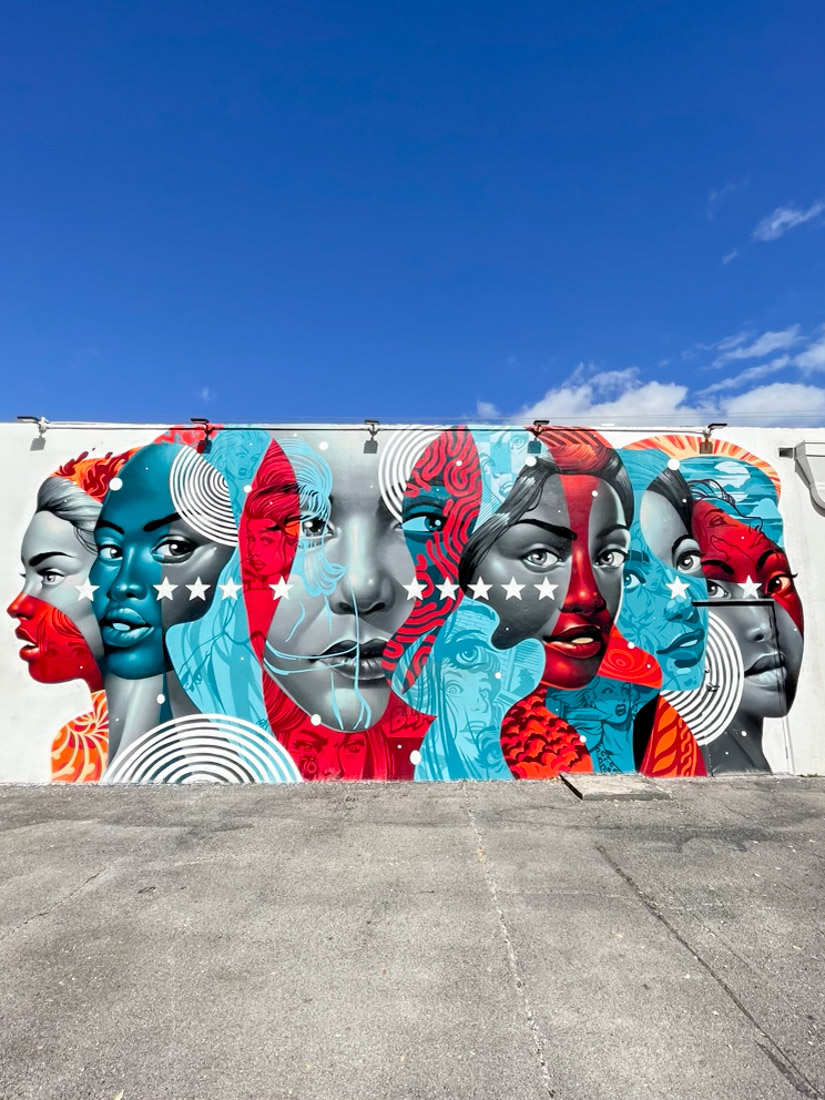Wynwood Walls mural blue girls Miami Florida