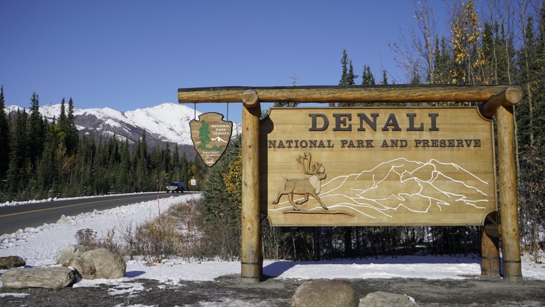 Denali National Park sign