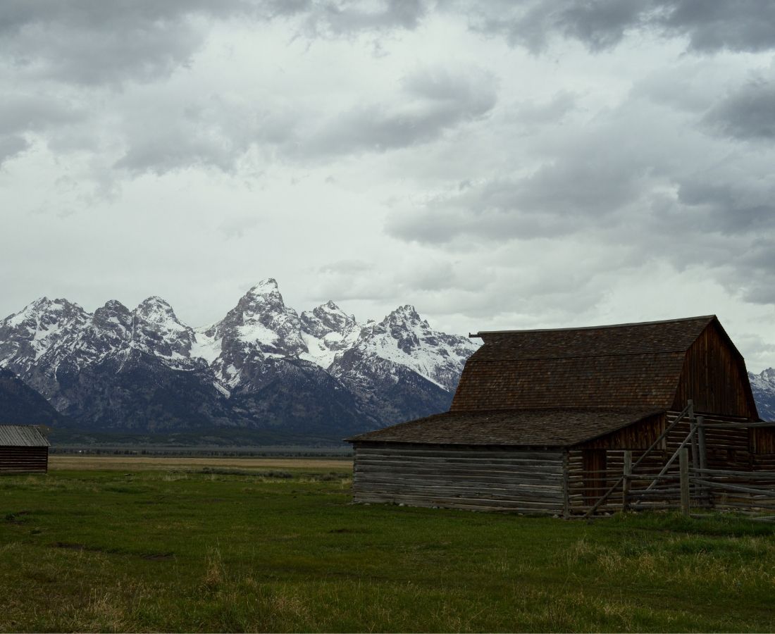 Cloudy day at Grand Teton Mormon Row