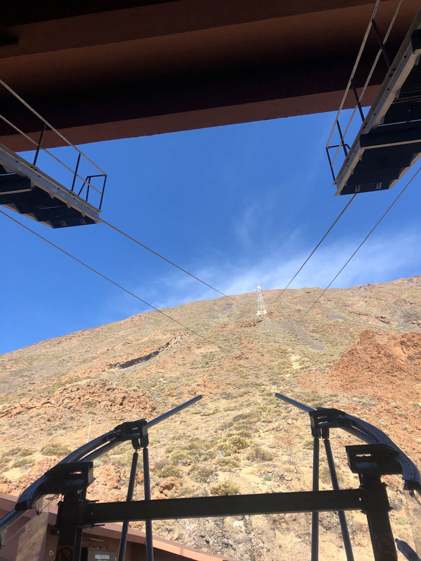 Mount Teide cable cars line in Tenerife