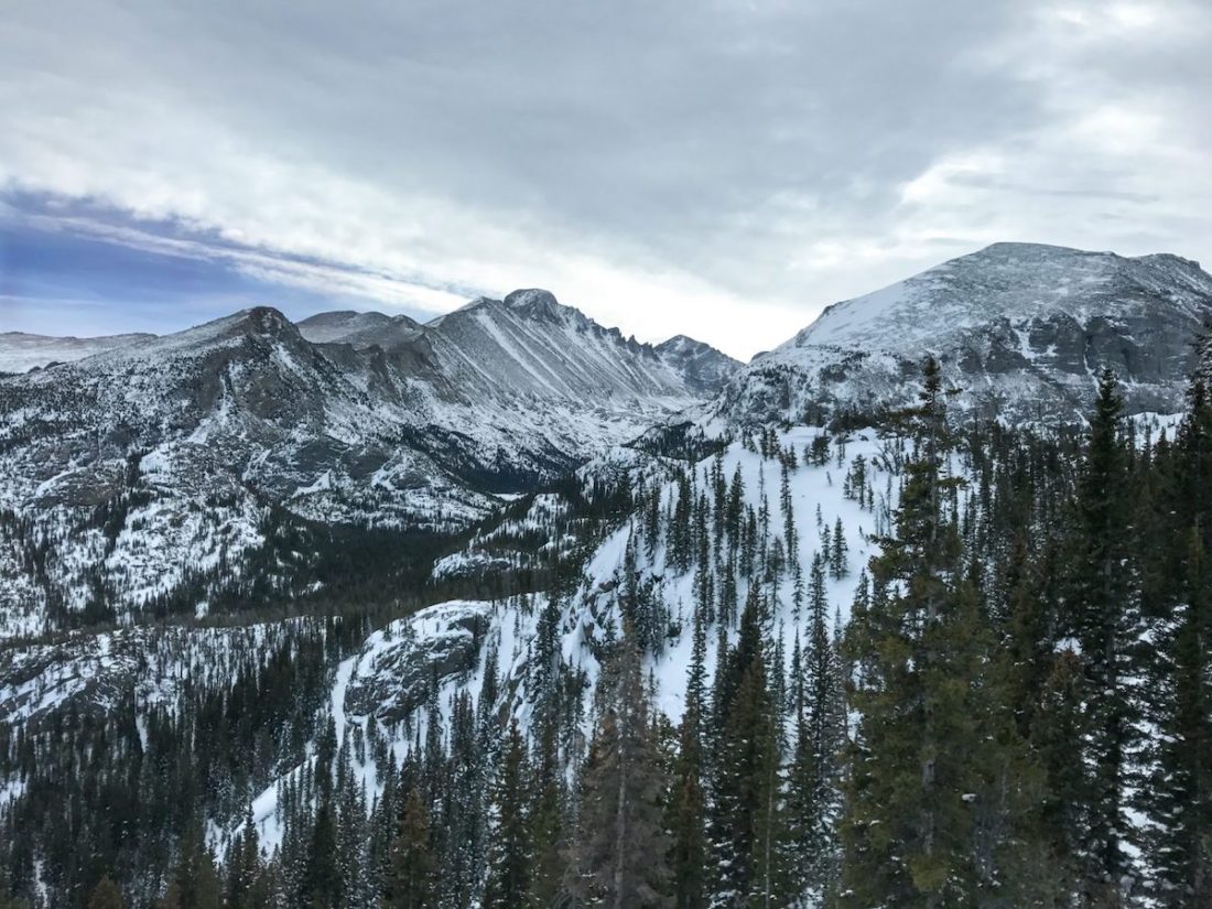 Rocky Mountain National Park with snow