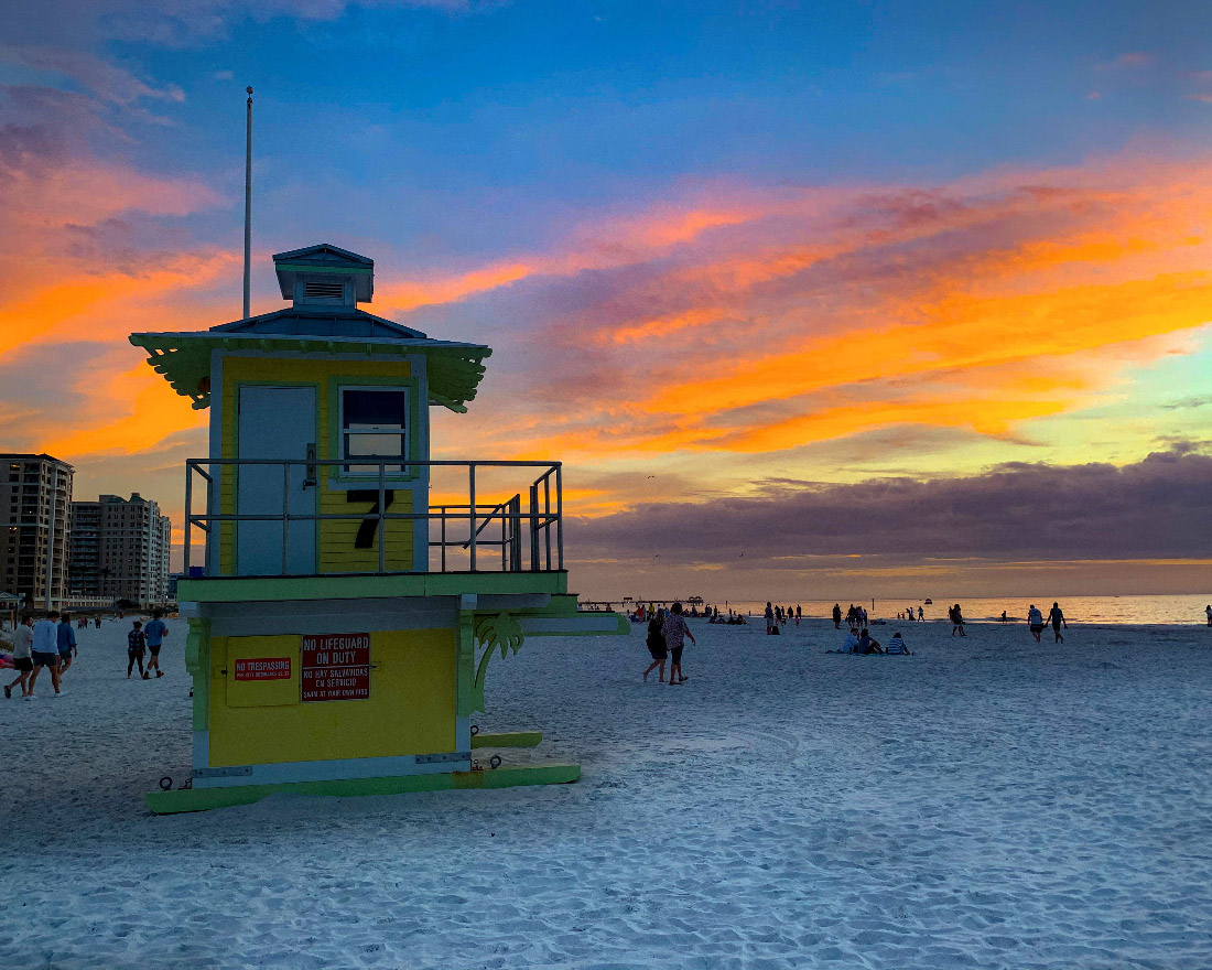 Striking sunset at Clearwater Beach Florida