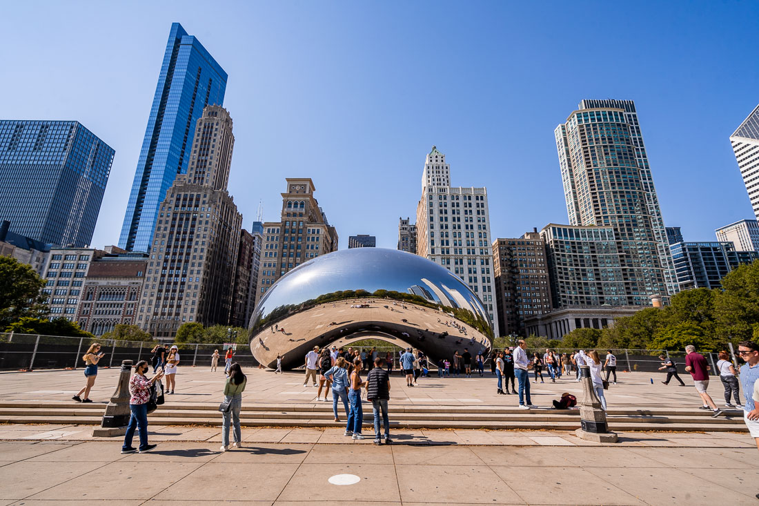 Skyline with Cloud Gate, Chicago