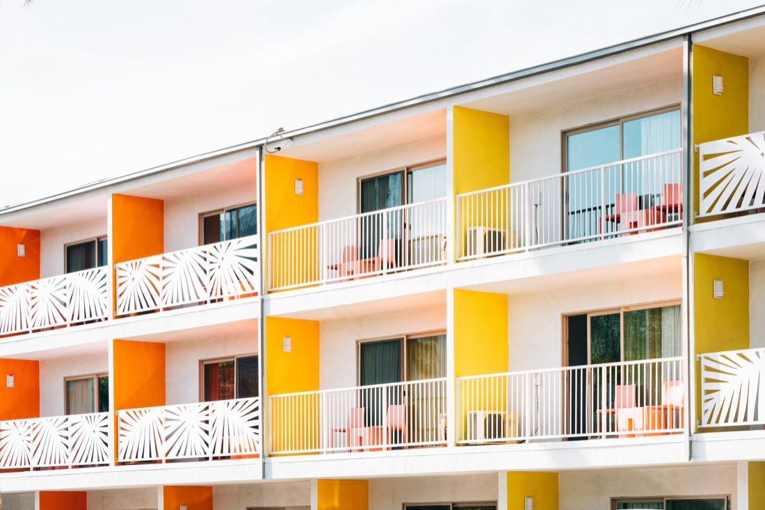 Saguaro Colorful Hotel Palm Springs California. 