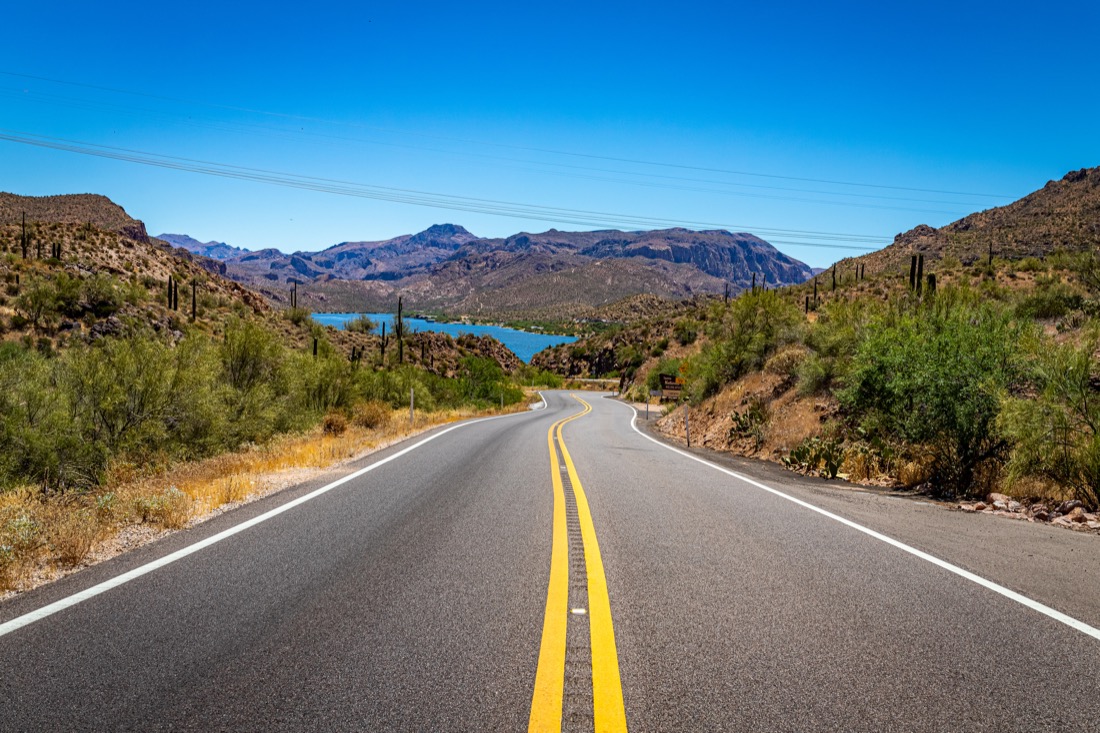 Desert views along Arizona State Route 88, a former stagecoach route known as the Apache Trail. 