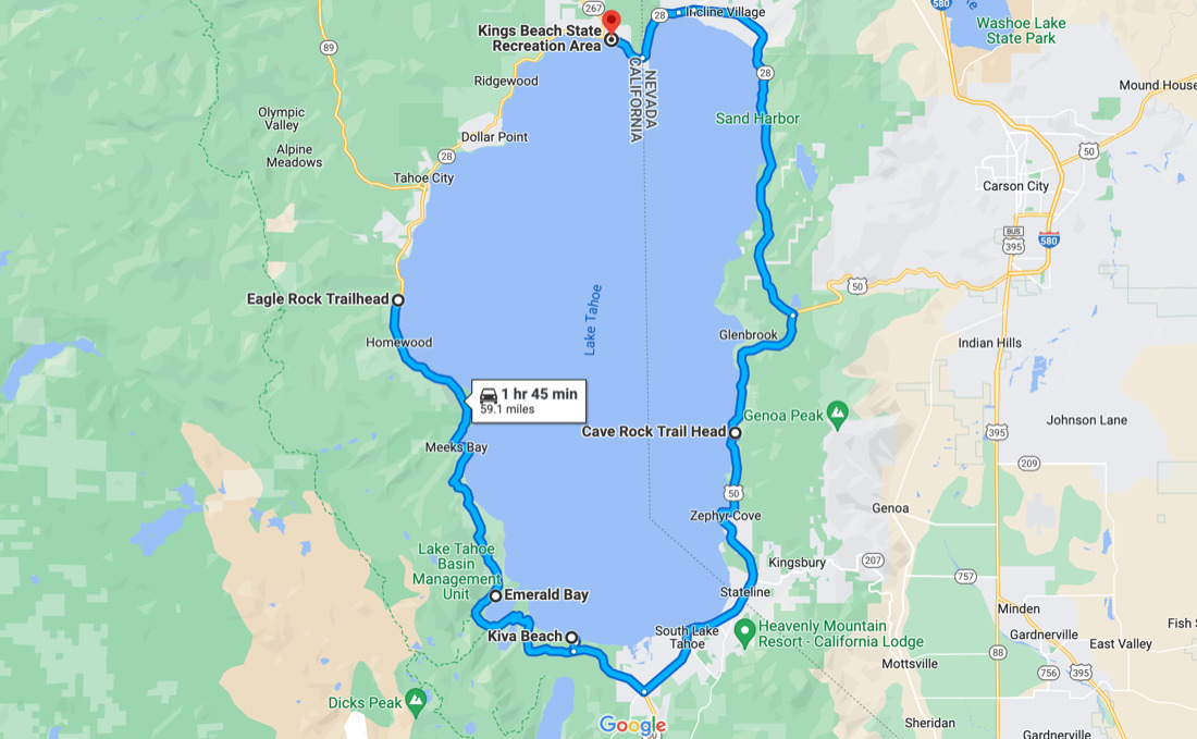 Lake Tahoe Map