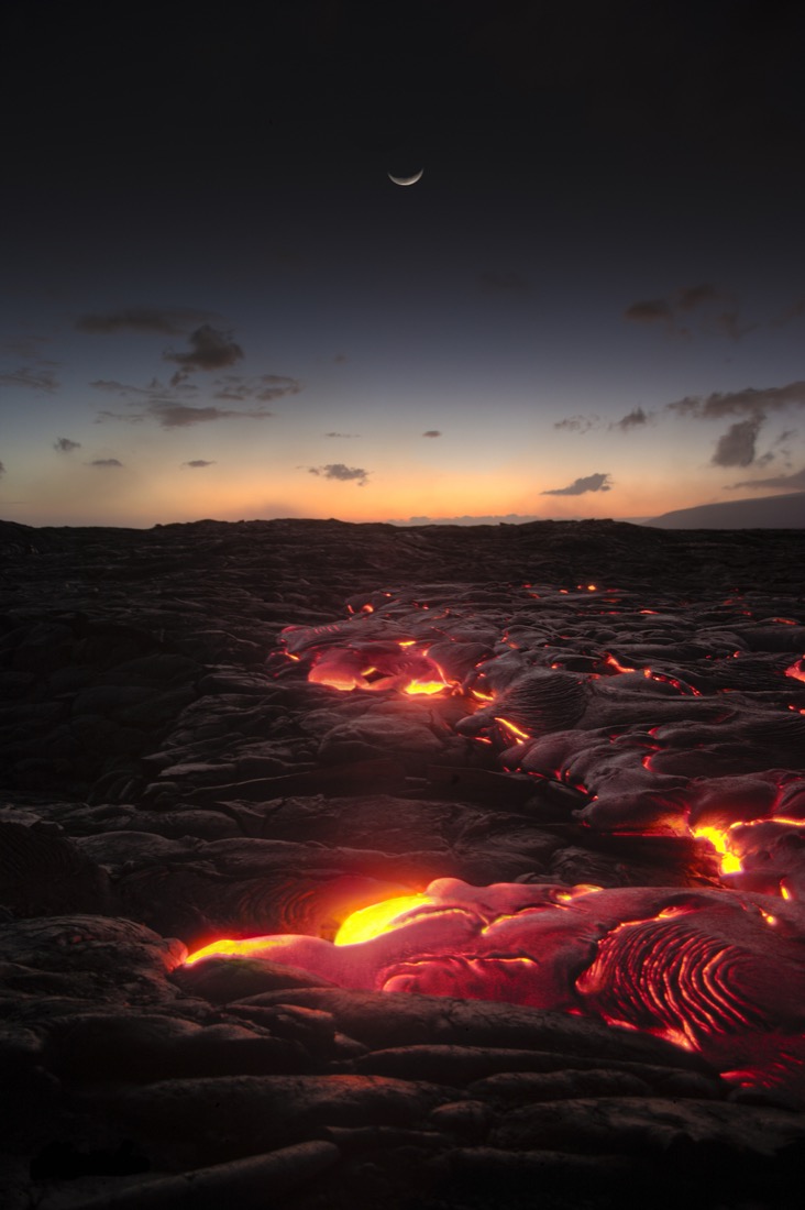 Lava flow at Kilauea volcano. Hawaii Volcano National Park
