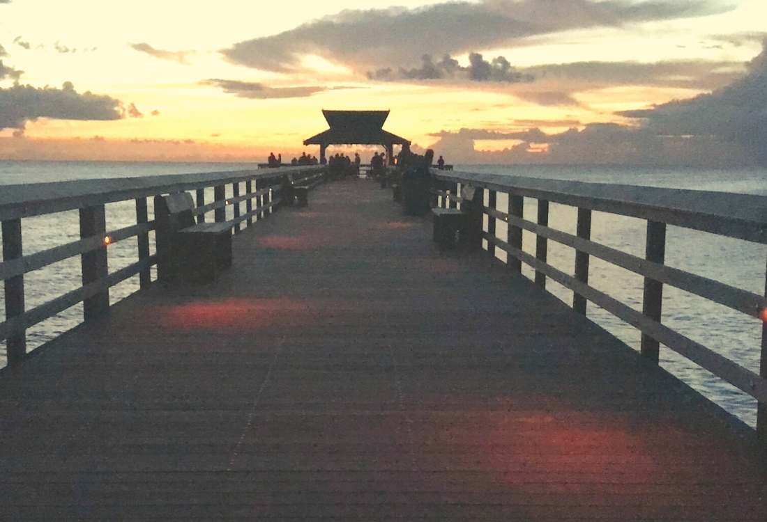Naples Florida pier with sunset