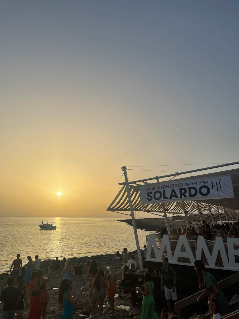 Cafe Mambo bar sunset Ibiza Spain