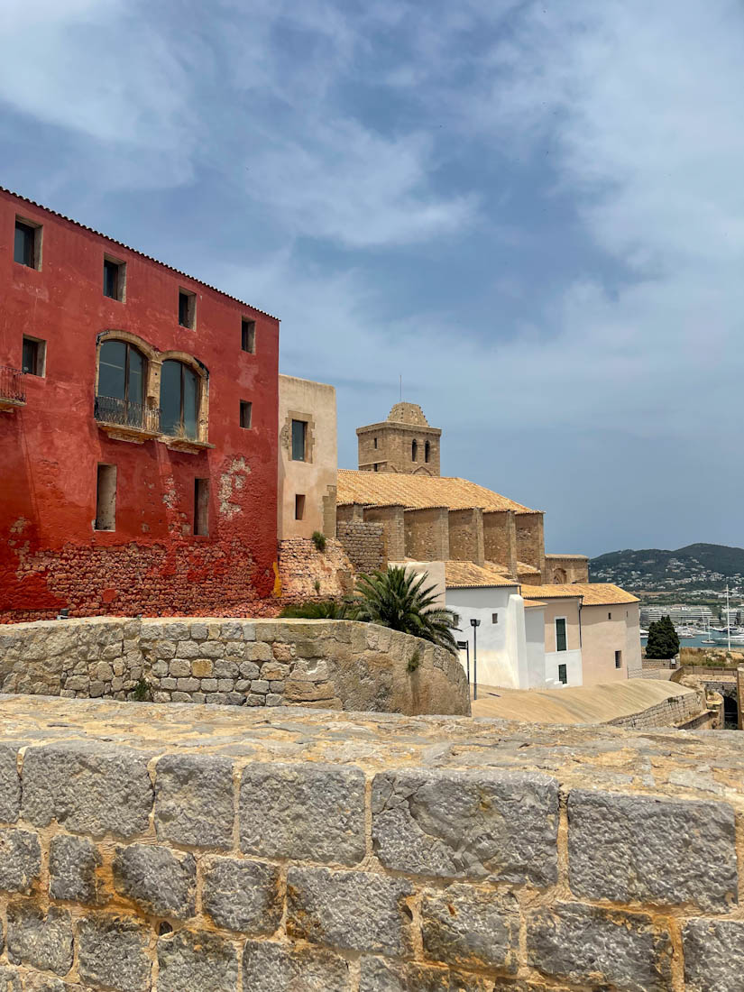 Red and orange Ibiza Castle buildings