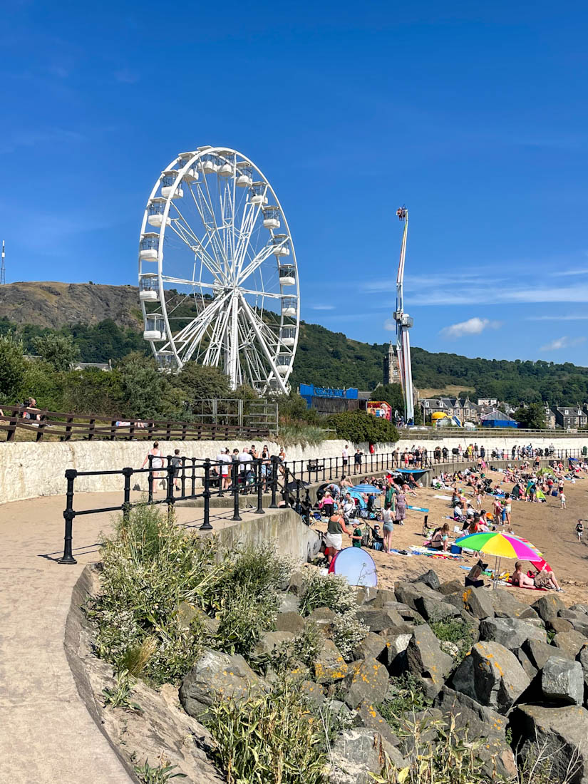 Burntisland Beach with fairground Fife