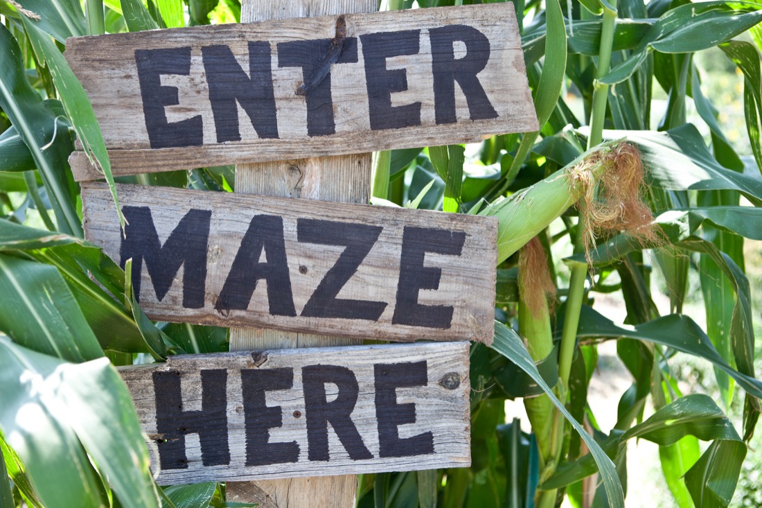 Corn Maze Sign.