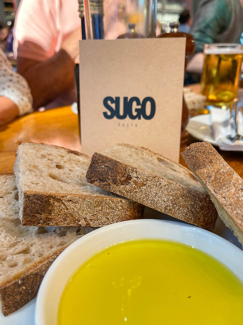 Bread and oil from Sugo Glasgow