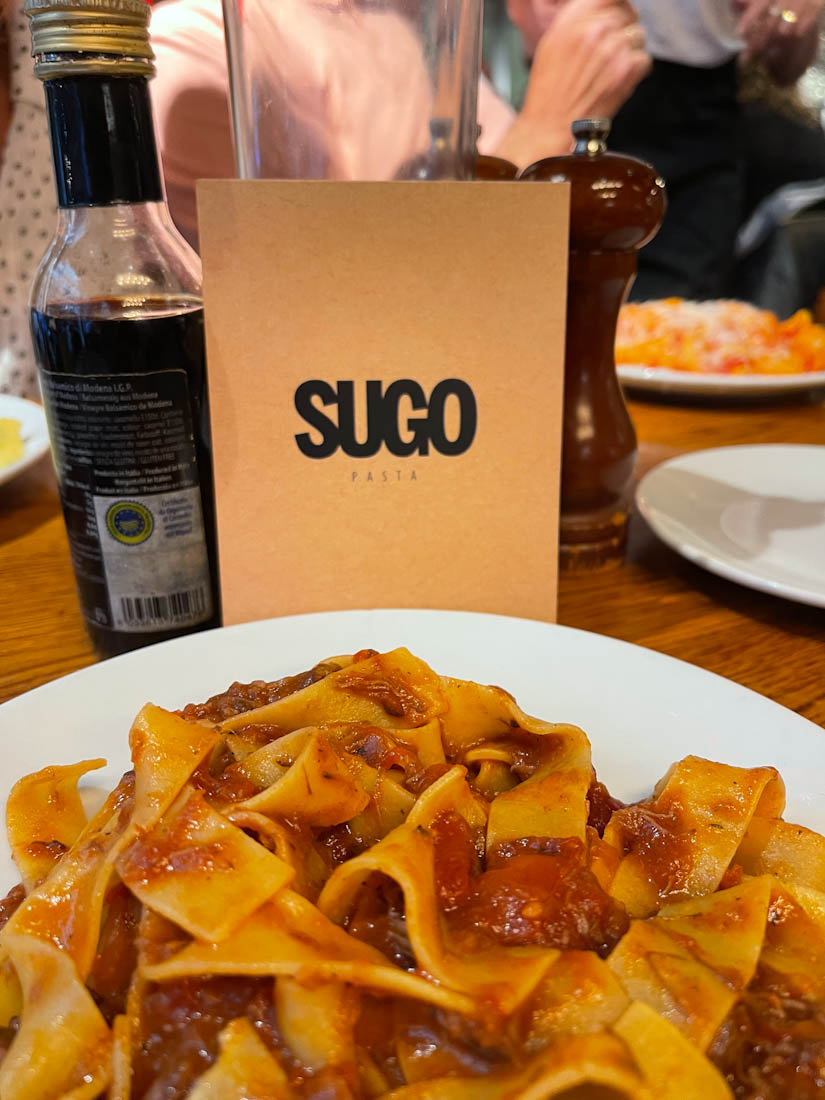 Plate of pasta from Sugo Glasgow