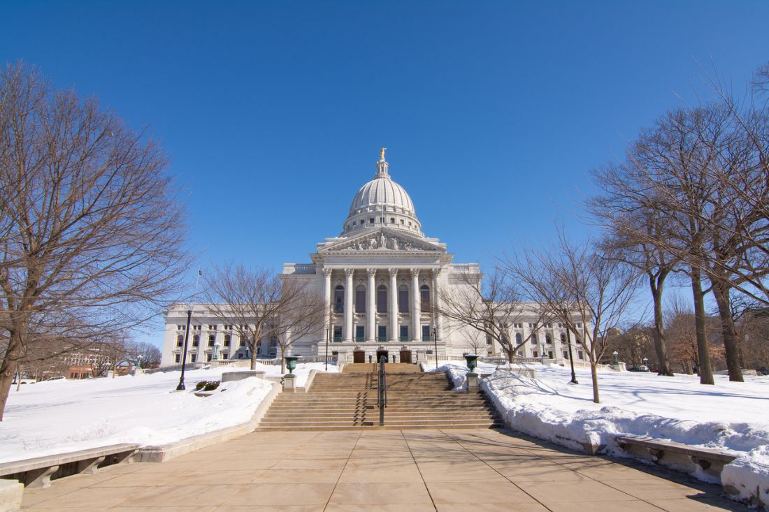 Wisconsin State Capitol Building in winter