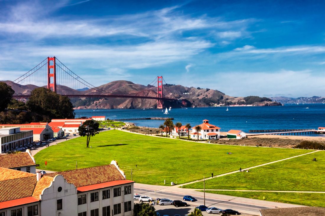 Crissy Field near the Golden Gate Bridge in San Francisco, Ca.