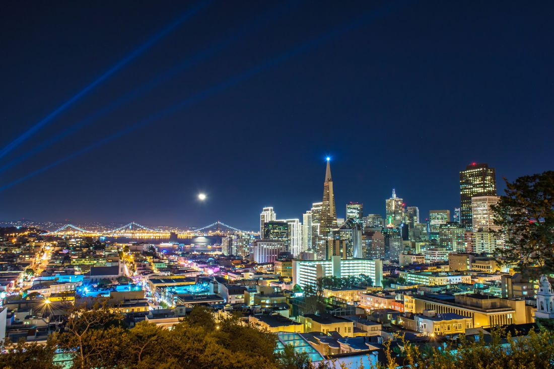 San Francisco skyline at night, California