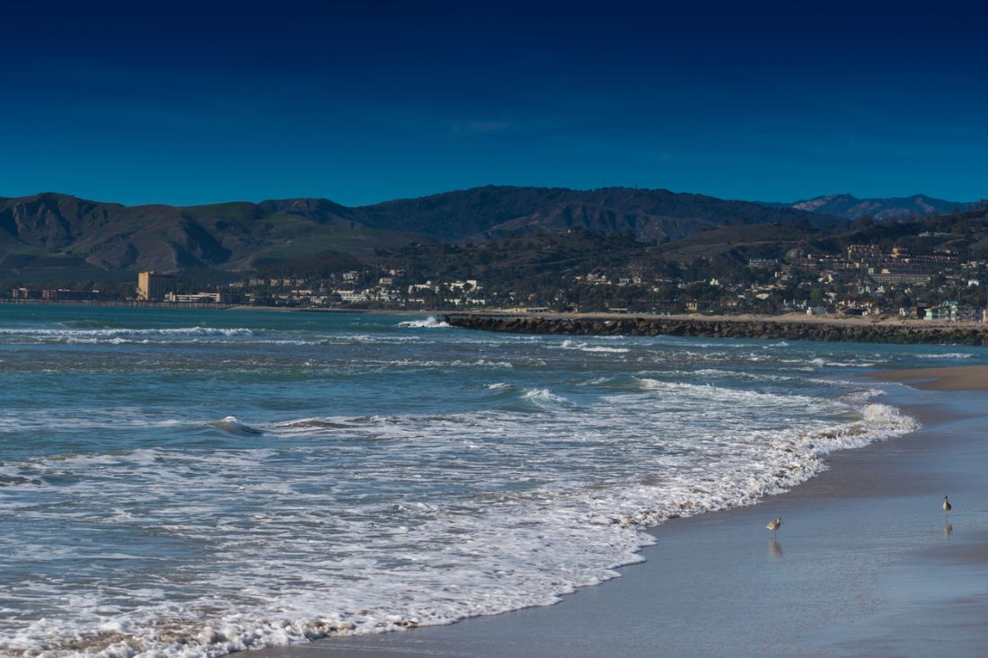 Ventura Beach coastline in California..