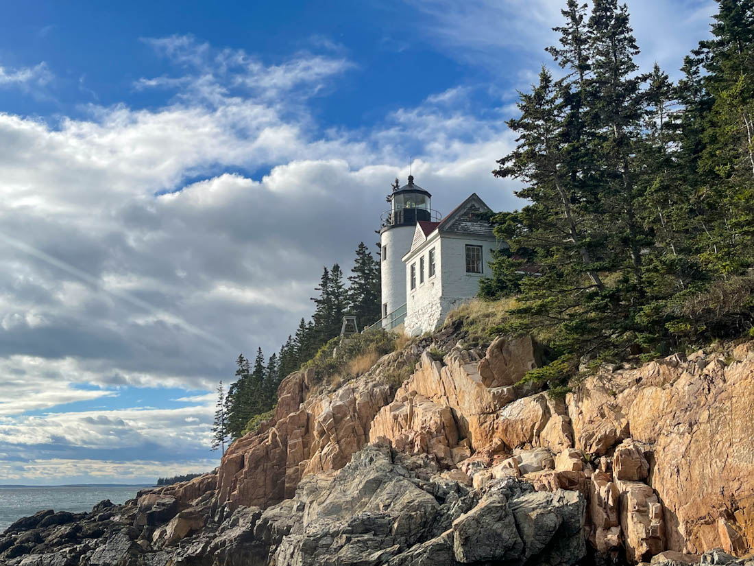 Bass Harbor Head Light on cliff Acadia National Park Maine