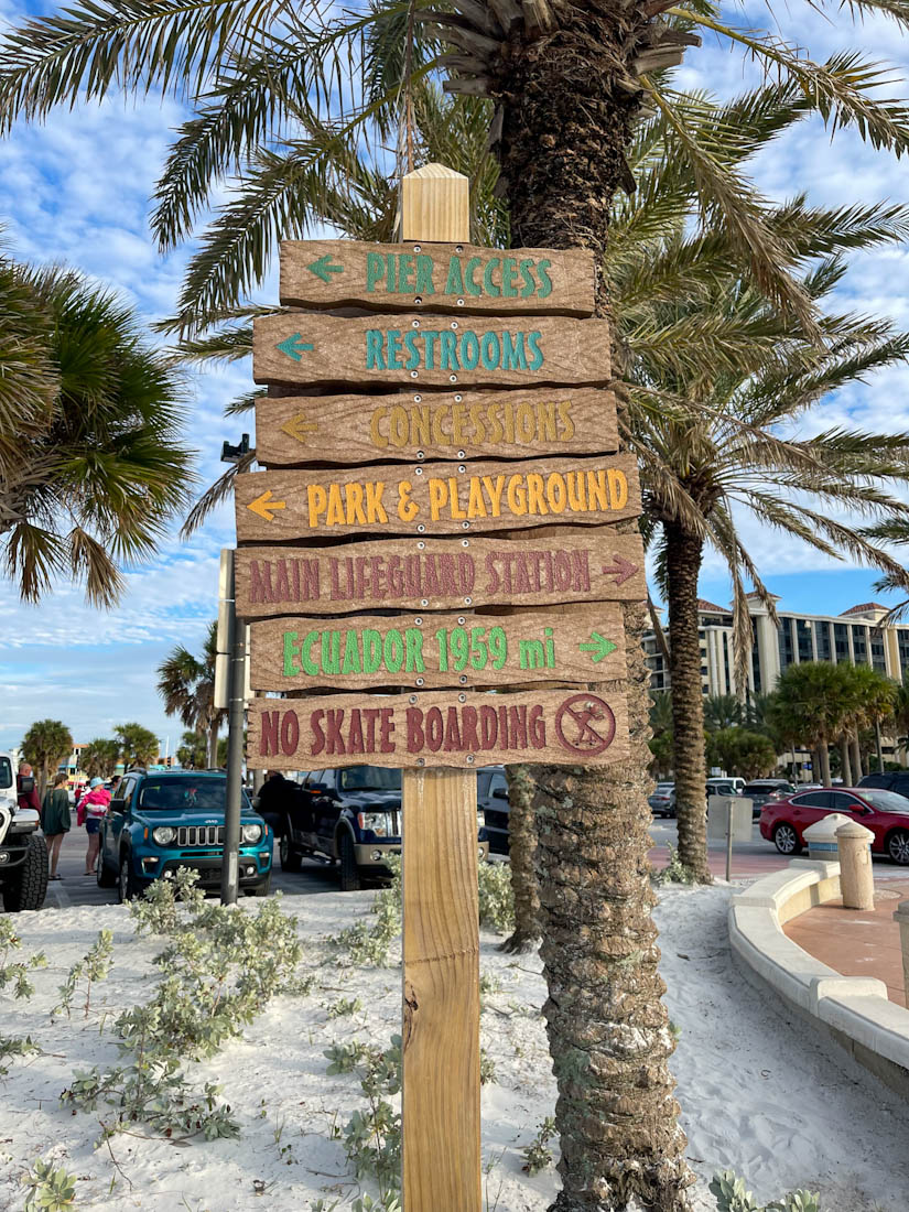 Clearwater Beach signs Florida