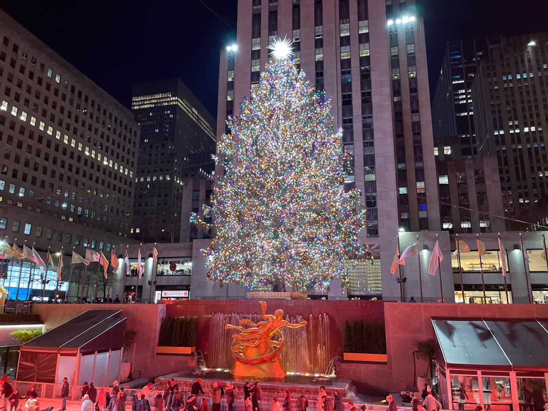 Ice rink at Rockefeller Christmas Tree NYC New York