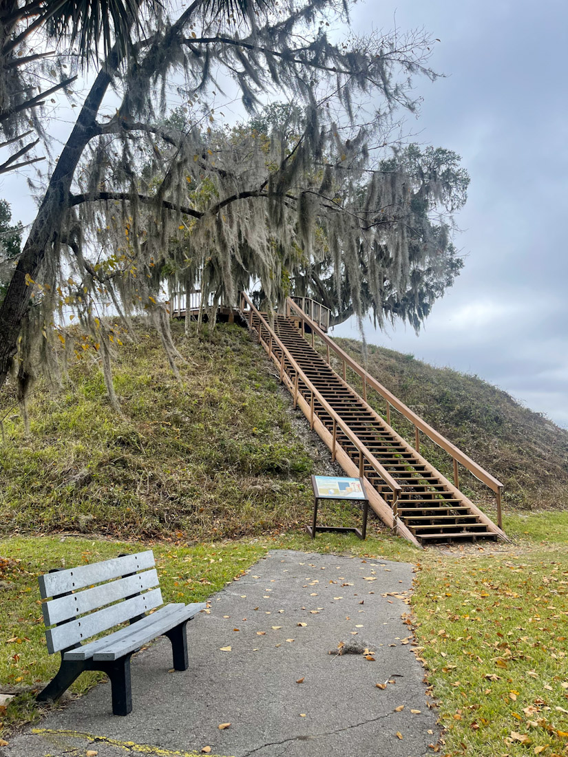 Mound with stairs Crystal River State Archaeological Site Florida