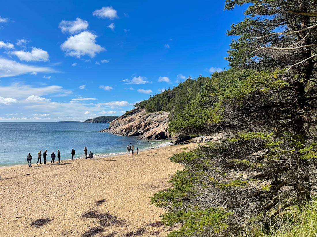 Sand Beach crowds Acadia National Park Maine
