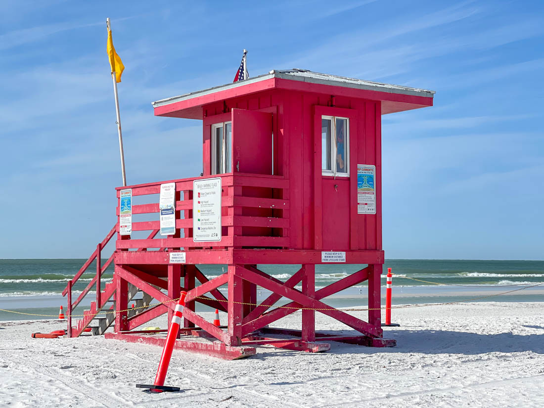 Siesta Beach lifeguard hut Siesta Keys Florida