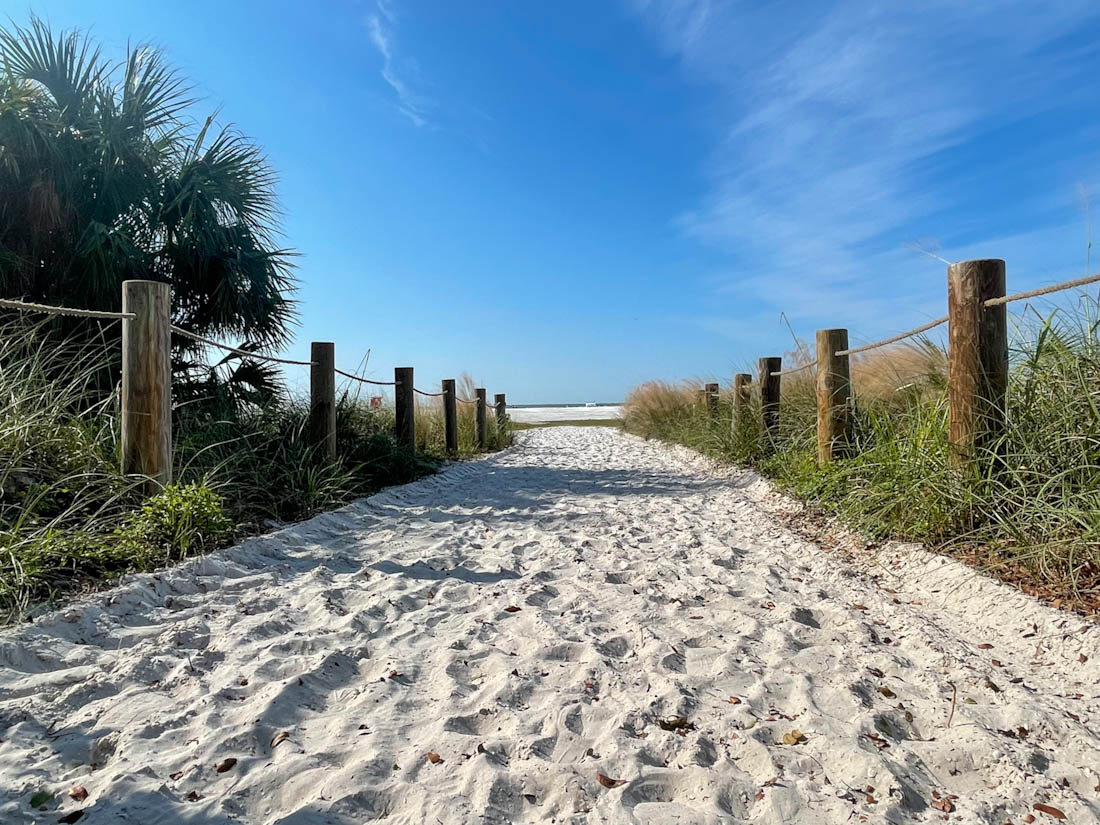 Sandy path leading to Siesta Keys Beach at Florida