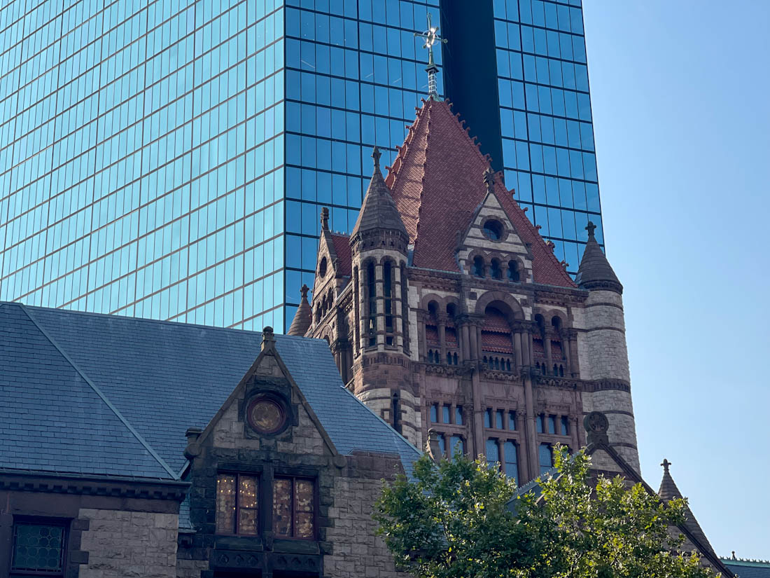 Close up n Trinity Church in Boston