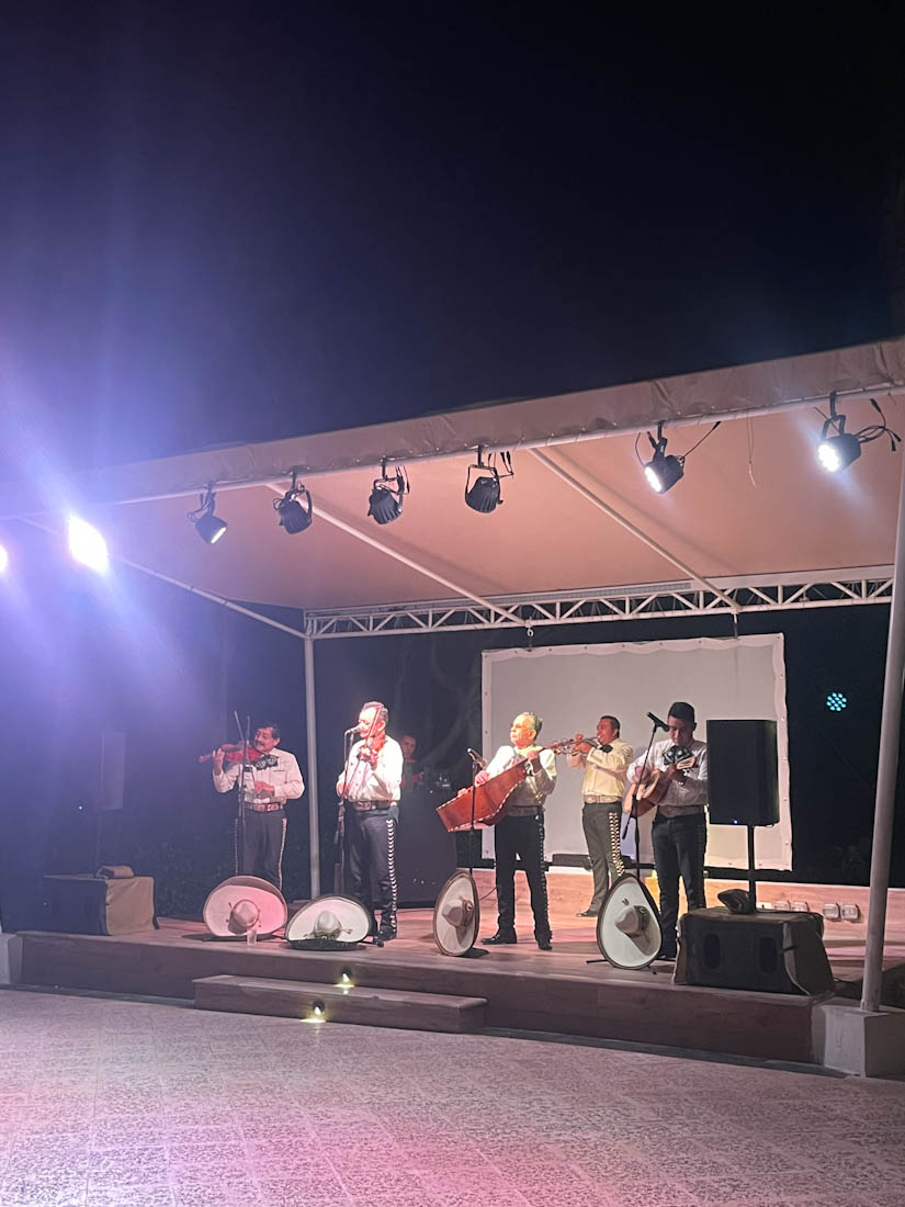 Live music stage at night at Bahia Principe Grand Coba Mexico