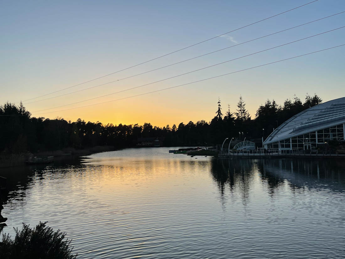 Center Parcs Whinfell sunset in England