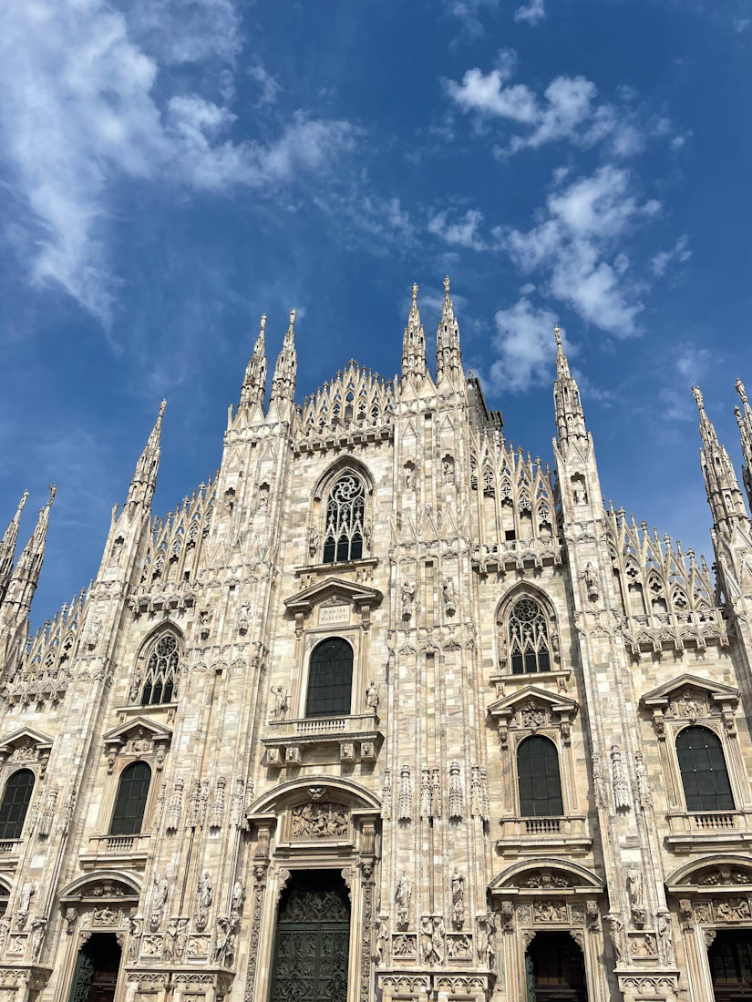 Duomo Cathedral with blue sky Milan in Italy