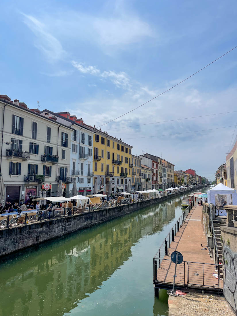 Naviglio Grande Navigli canal in Milan Italy