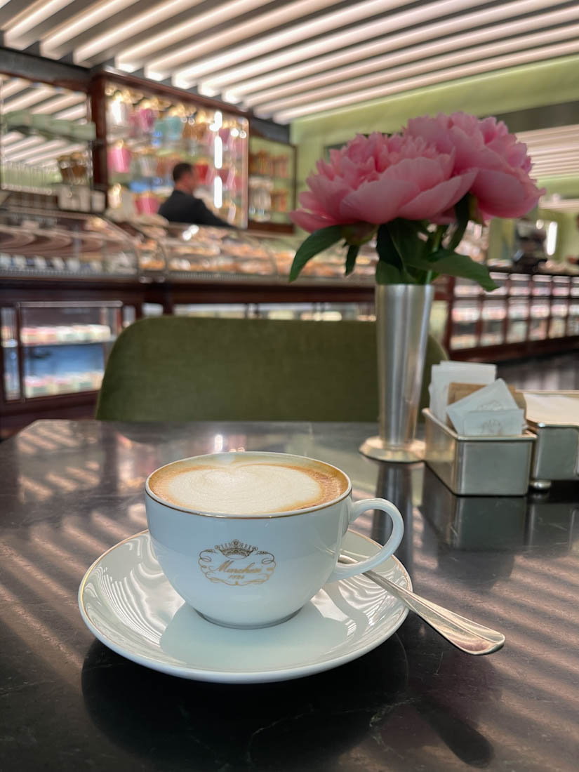 Pasticceria Marchesi cappuccino at Galleria Vittorio Emanuel II Milan Italy